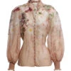 Blush Dancer Floral Organza Blouse