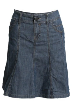 Blue Denim Panelled Mini Skirt