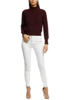 Burgundy Adriana High Neck Knit