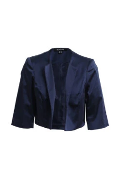 Navy Cropped Sateen Bolero