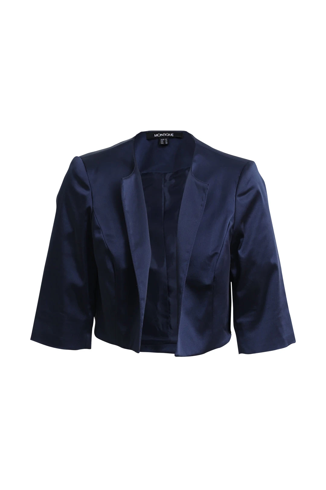 Navy Cropped Sateen Bolero 1 Navy Cropped Sateen Bolero