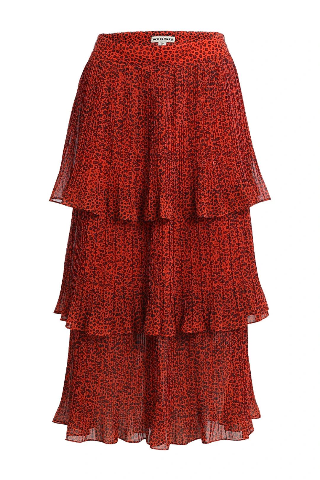 Red Leopard Print Tiered Skirt 1 Red Leopard Print Tiered Skirt