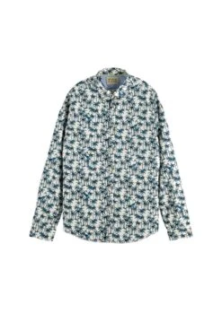 Men's Slim Fit Printed Poplin Shirt