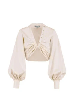 Auteur Silk Harri Cropped Button Down Top