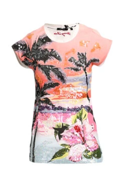 Carpi Italia Sequinned Tropical Tee