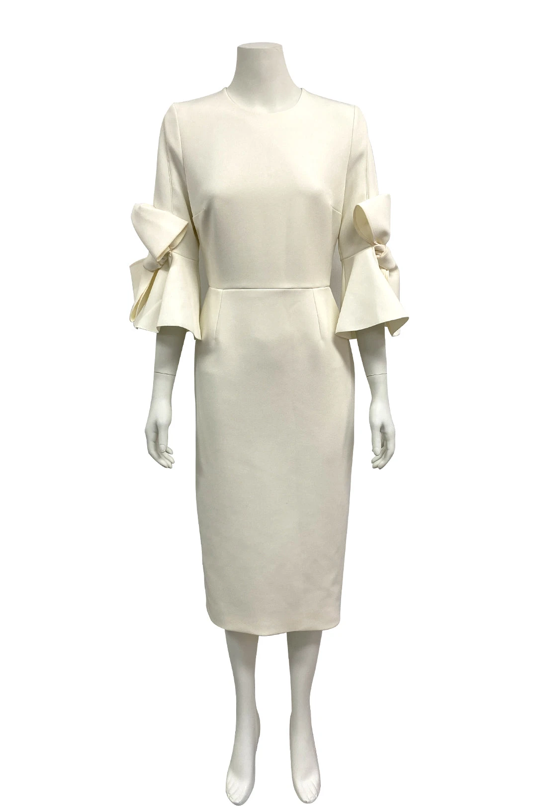 Bow Sleeve Ivory Midi Dress 2 Bow Sleeve Ivory Midi Dress - Image 2