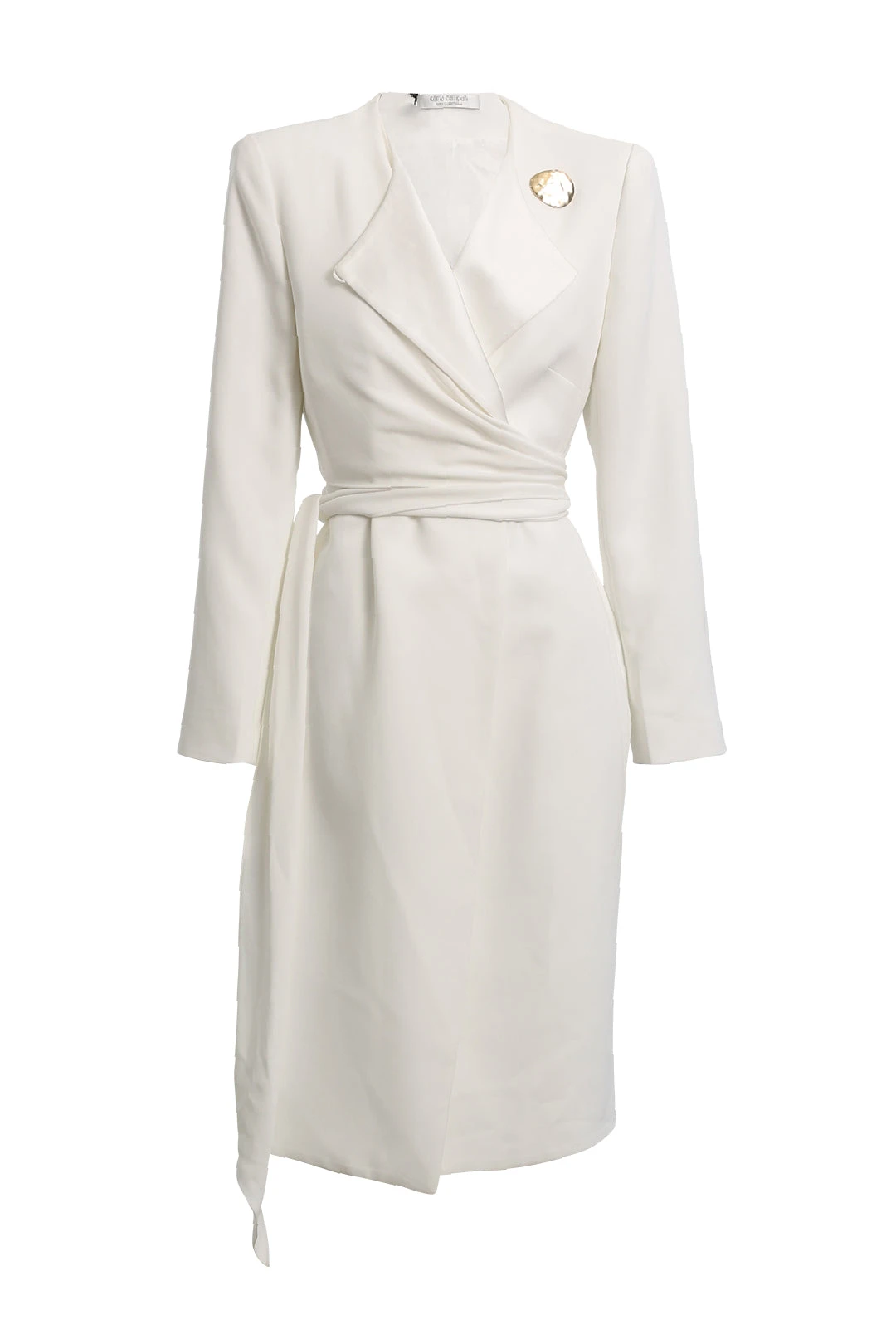 White Crepe Wrapped Up Coat 1 White Crepe Wrapped Up Coat