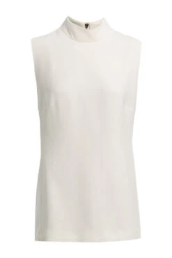 White Refined Elegance Polo Top