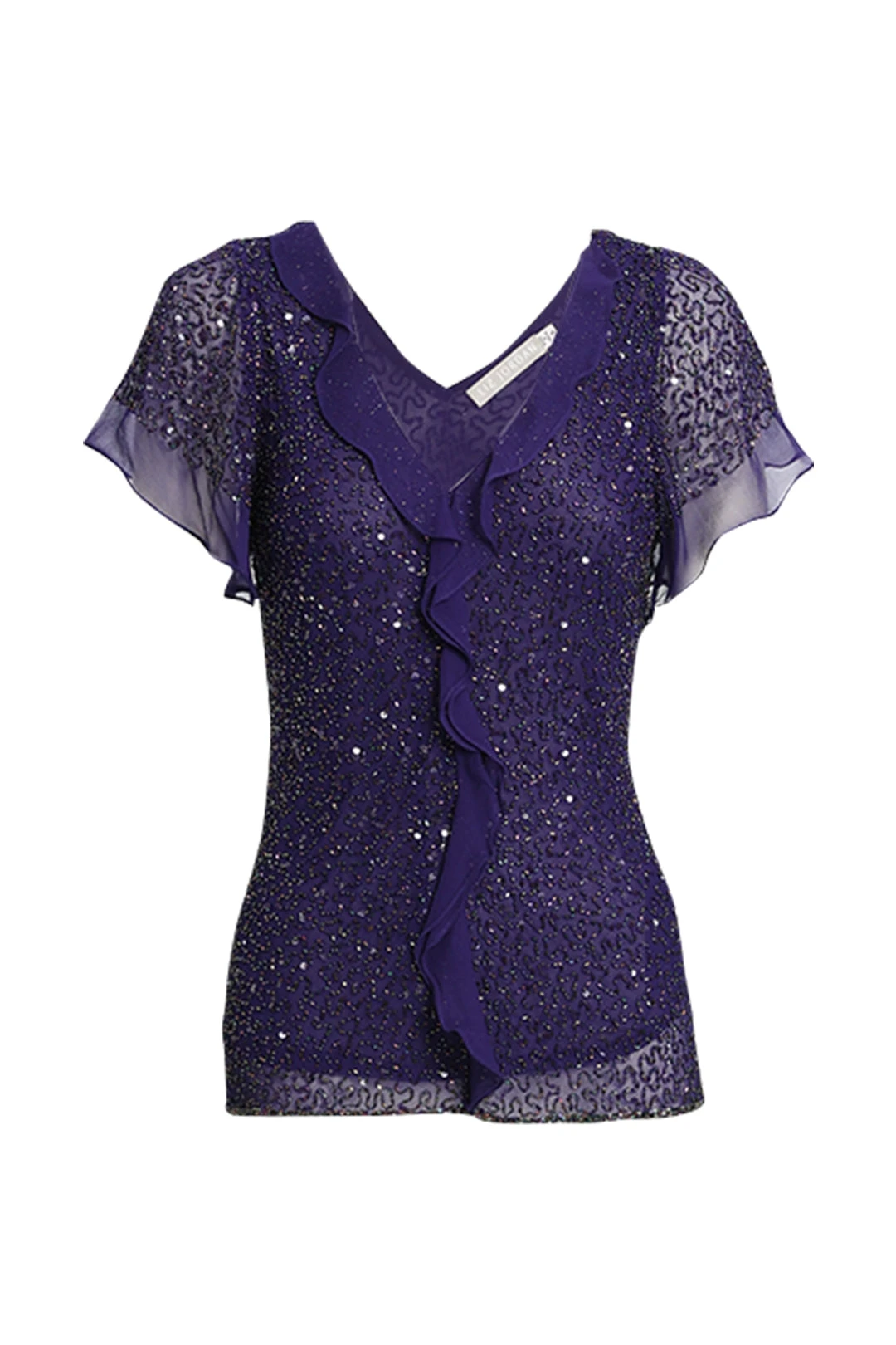 Blue Beaded Silk Blouse 1 Blue Beaded Silk Blouse