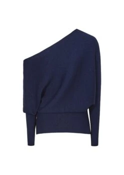 Maria Metallic Navy Asymmetric Top