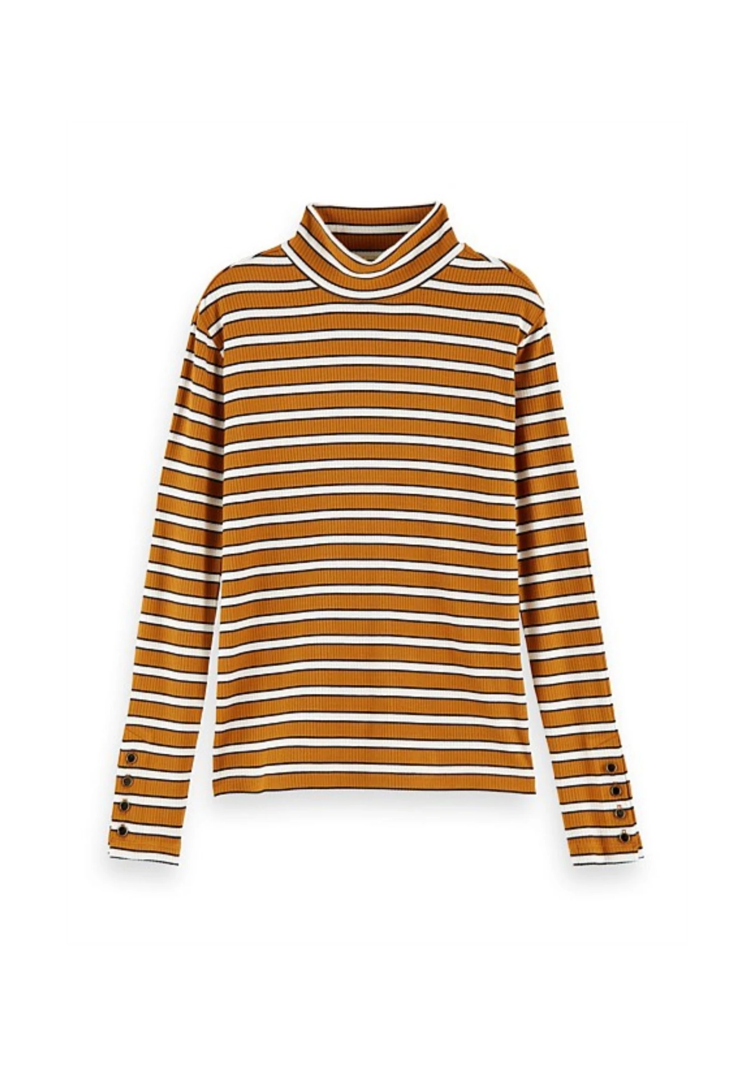 Striped Turtle Neck Rib Top 1 Striped Turtle Neck Rib Top