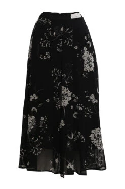 Black And White Floral Skirt