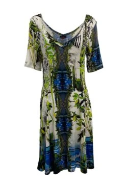 Short Sleeve Garden Print Dress