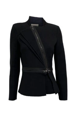 Black Crepe Knit Jacket