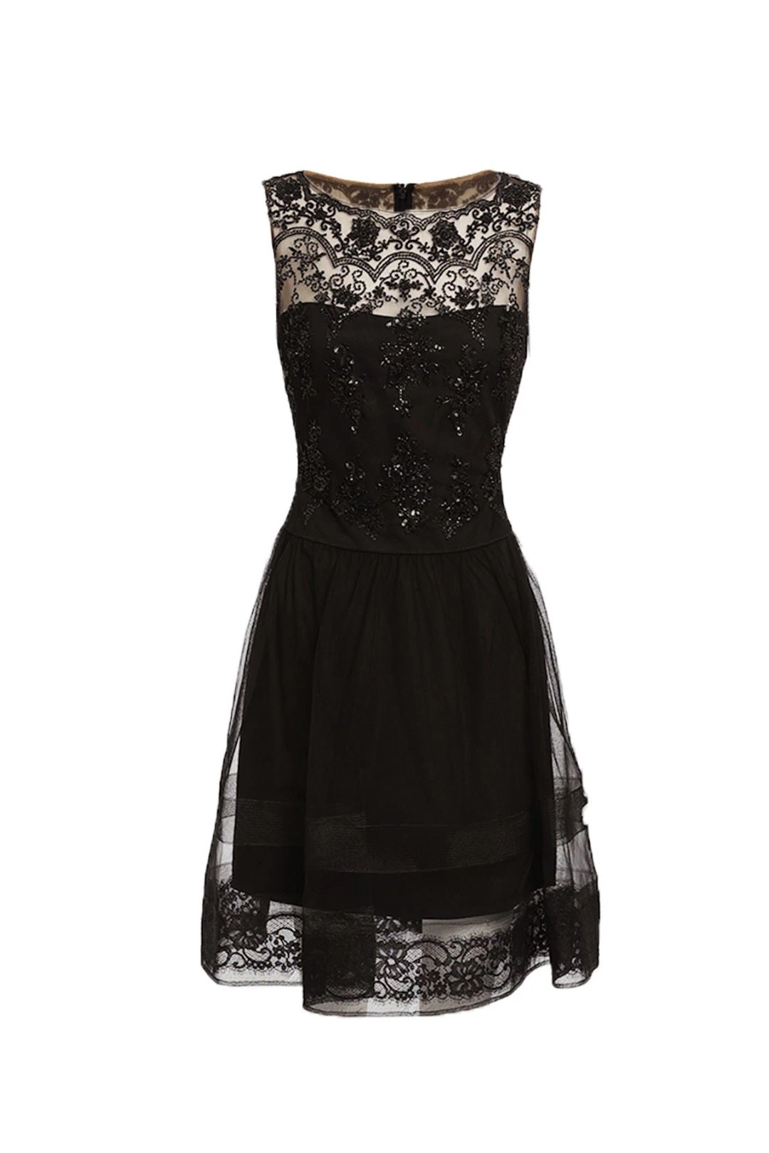 Black Lace Fit And Flare Mini Dress 1 Black Lace Fit And Flare Mini Dress