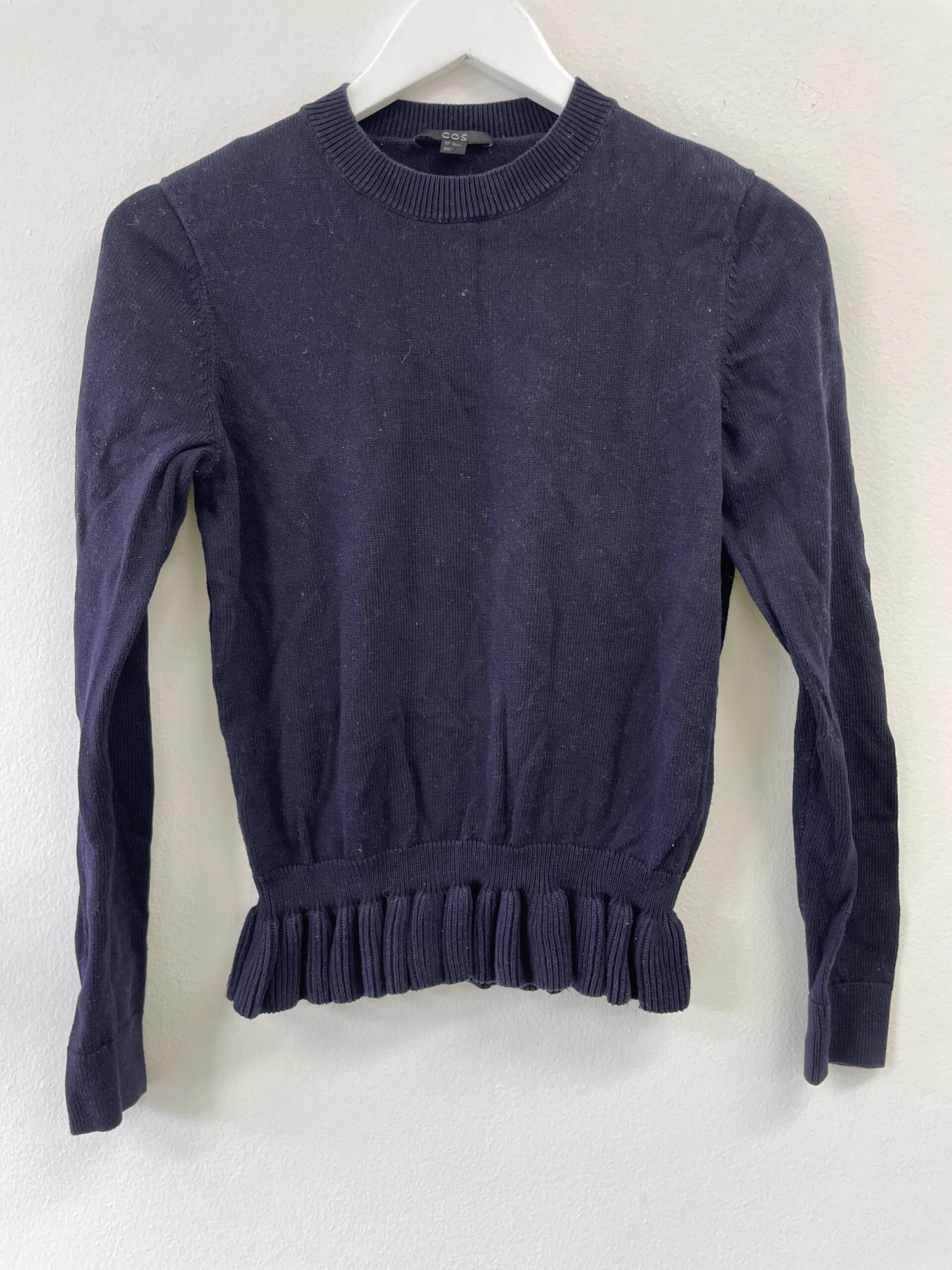 Blue Peplum Hem Knit Jumper 2 Blue Peplum Hem Knit Jumper - Image 2