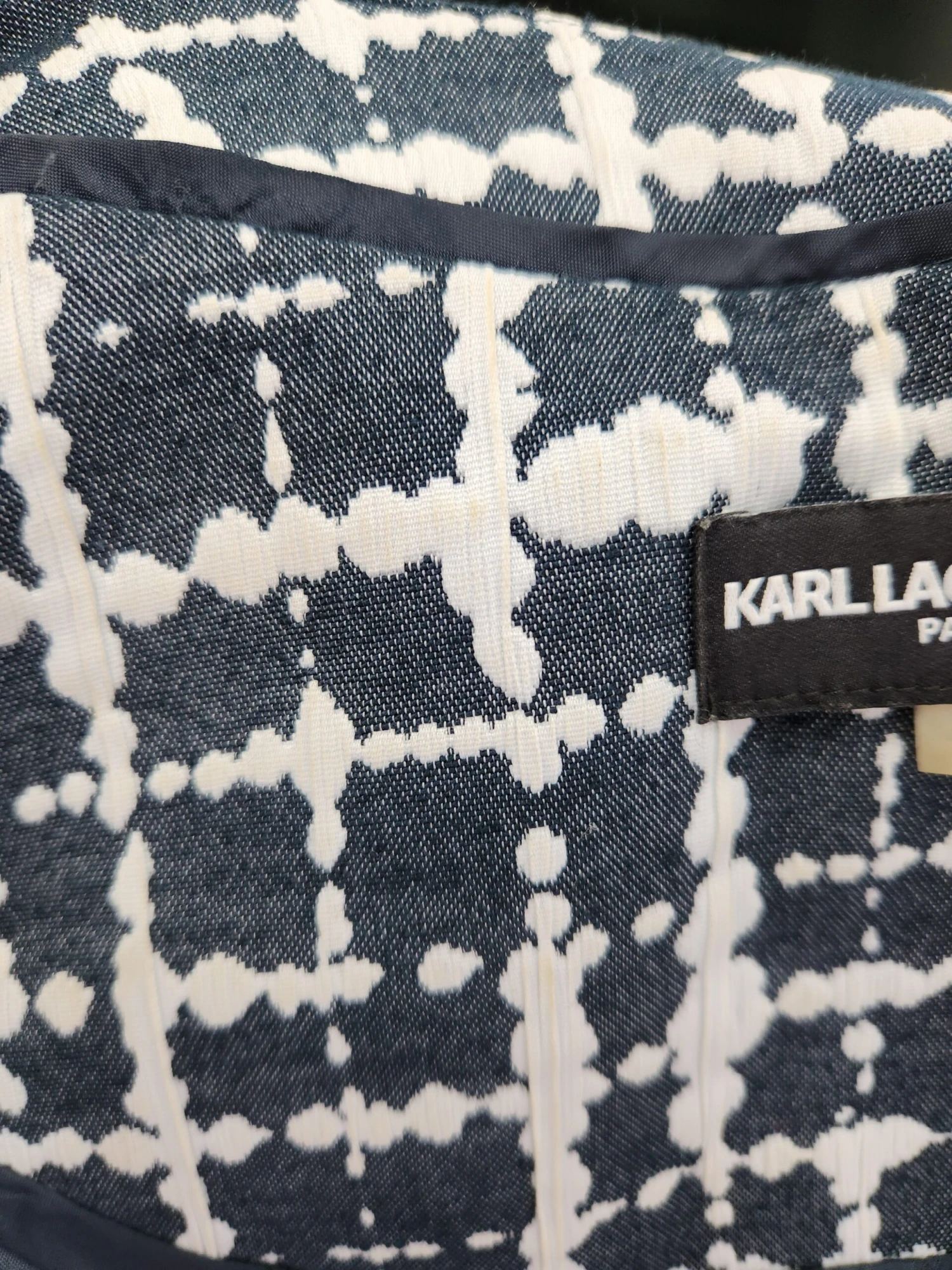 Blue And White Buttoned Jacket 5 Blue And White Buttoned Jacket - Image 5