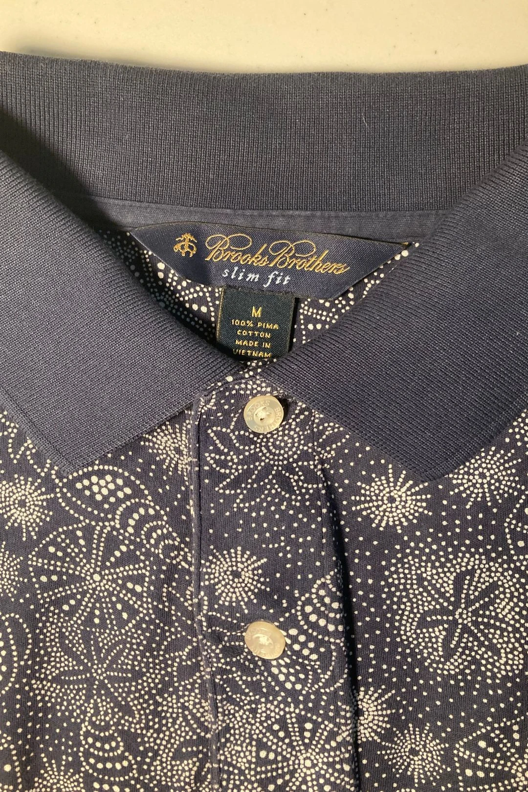 Pima Cotton Dress Polo Shirt Navy 2 Pima Cotton Dress Polo Shirt Navy - Image 2