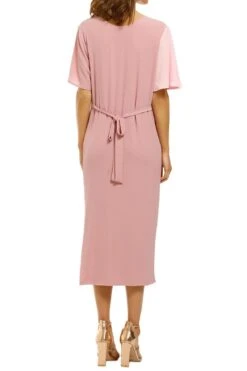 Reversible Splice Drape Midi Dress - Blush Pink -Gunsn Styles By Johnny Reversible Splice Drape Midi Dress Blush Pink 3