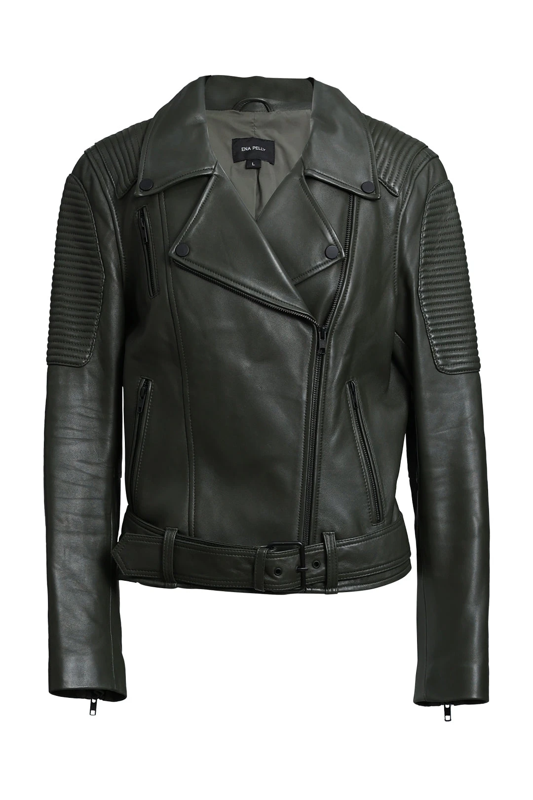 Classic Khaki Green Biker Jacket 1 Classic Khaki Green Biker Jacket