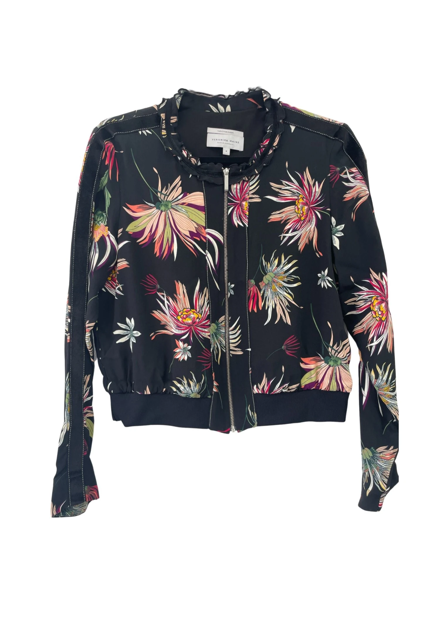 Floral Cropped Bomber 1 Floral Cropped Bomber