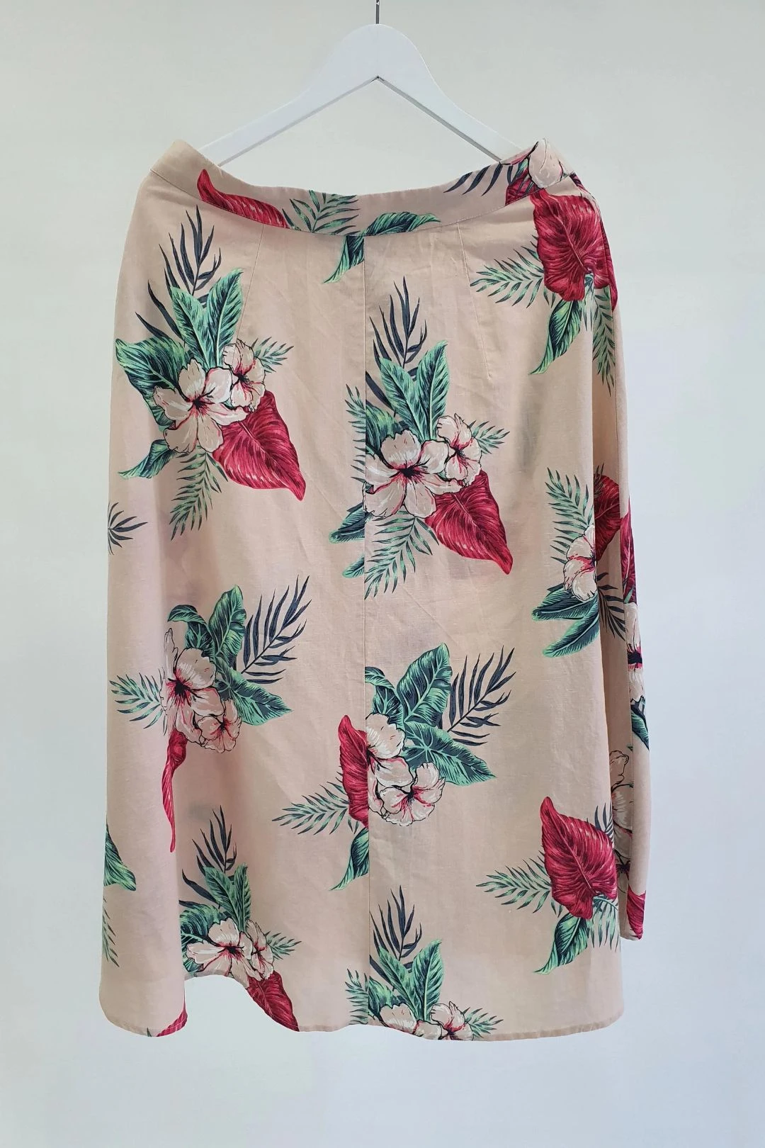 Pink Tropic Linen Skirt 3 Pink Tropic Linen Skirt - Image 3