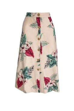 Pink Tropic Linen Skirt