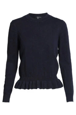 Blue Peplum Hem Knit Jumper