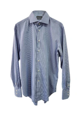 Men's Navy Check Collared Shirt