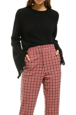 Cropped Ruffle-Trimmed Wool And Cashmere-Blend Sweater