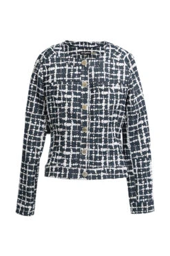 Blue And White Buttoned Jacket