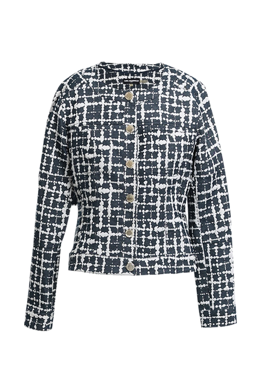 Blue And White Buttoned Jacket 1 Blue And White Buttoned Jacket