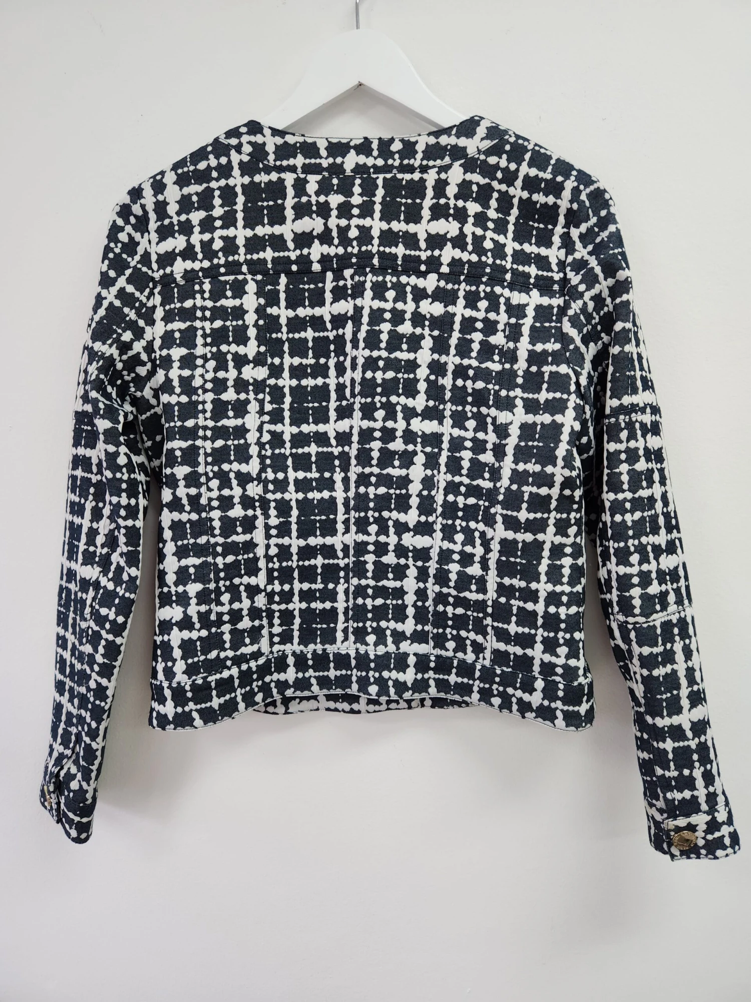 Blue And White Buttoned Jacket 3 Blue And White Buttoned Jacket - Image 3