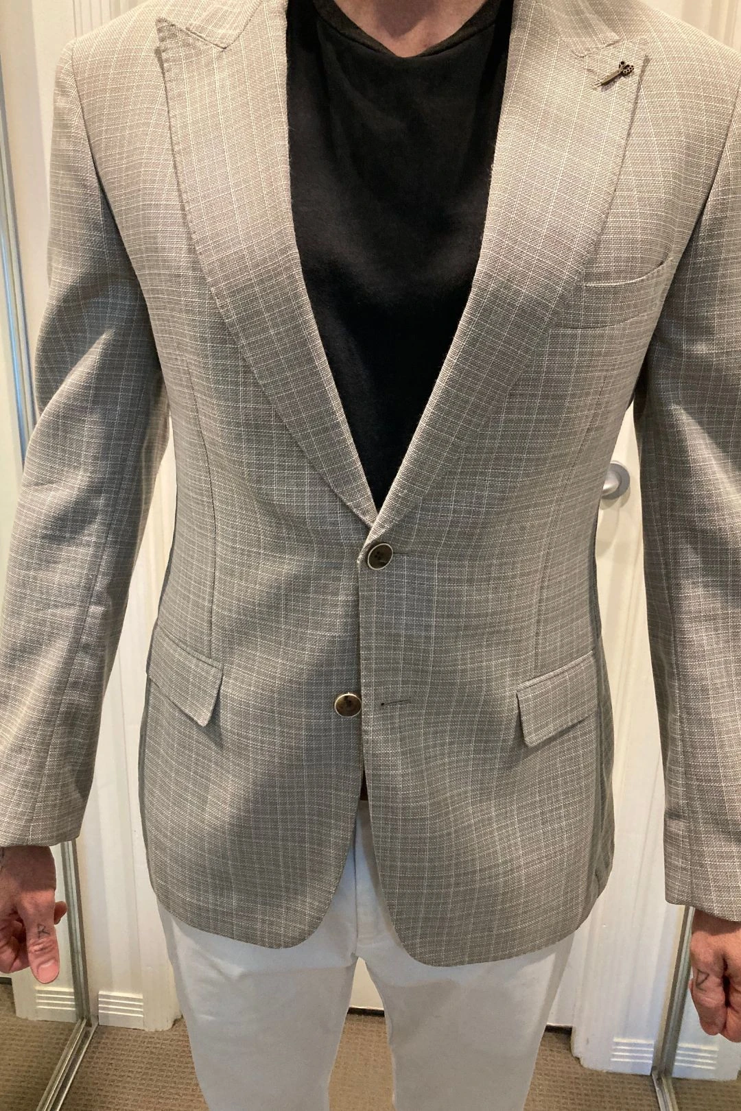 Marine Sports Jacket Beige Windowpane 4 Marine Sports Jacket Beige Windowpane - Image 4