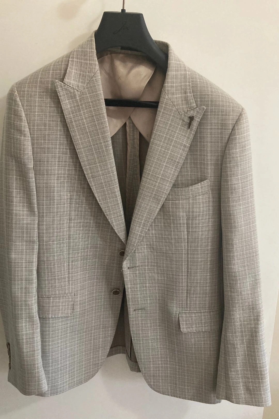 Marine Sports Jacket Beige Windowpane 2 Marine Sports Jacket Beige Windowpane - Image 2