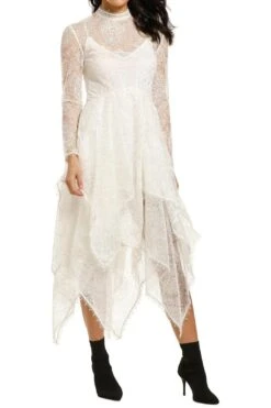 Gunsn Styles 18 Serenity Lace Handkerchief Dress - White