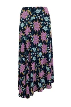 Floral Oriental Midi Skirt