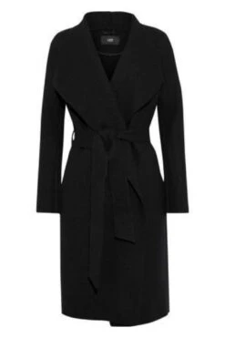 Meghan Brushed Cotton And Wool Blend Coat - Black