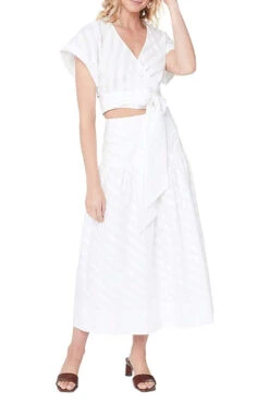 Lotus Midi Skirt - White