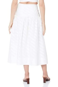 Lotus Midi Skirt - White -Gunsn Styles LoverLotusMidiSkirt White 3