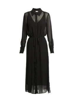 Maxi Shirt Dress Black