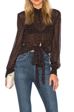 Ditsy Rose Tie Blouse