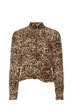 Tie Neck Top - Leopard