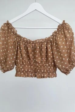 Abby Tan Polka Top -Gunsn Styles OwnleyAbbyTanPolkaTop 1