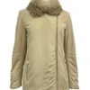 Beige Faux Fur Trim Collar Jacket