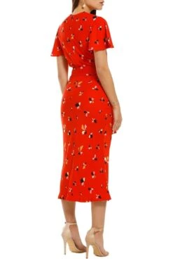 Ruby SS Midi Dress - Red Print -Gunsn Styles Rebecca Vallance Ruby SS Midi Dress Red 3