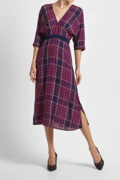 Meridian Check Midi Dress -Gunsn Styles SabaMeridianCheckMidiDress 2