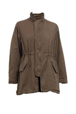 Brown Drawstring Waist Jacket