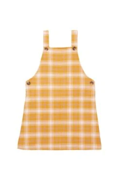 Check Pinafore Dress Orange