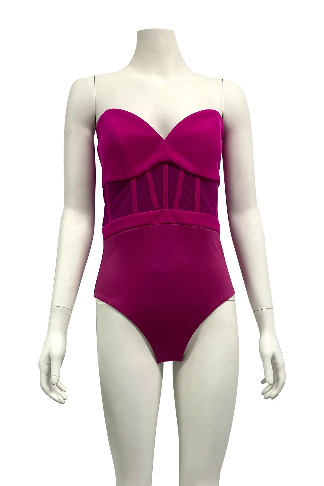 Boned Bodysuit Fuschia 1 Boned Bodysuit Fuschia